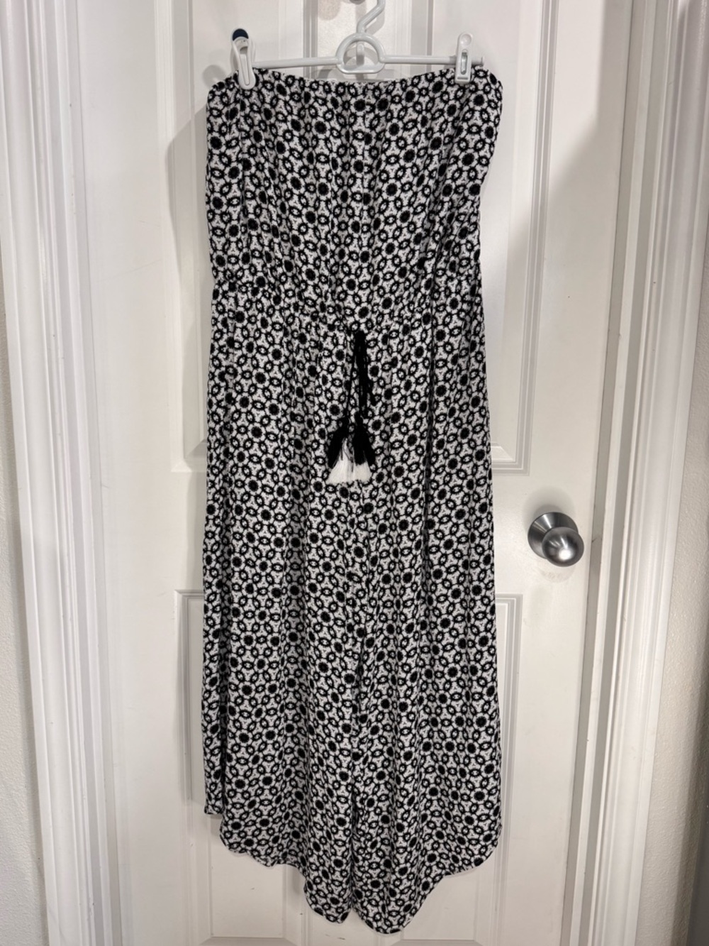 Xhilaration Black and White Strapless Jumpsuit Swim Cover